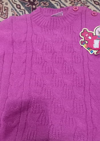 Pembe Örgü bebek kazak - Görsel 2