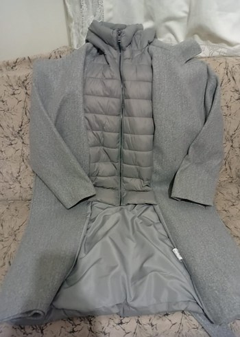 Gri Kuşaklı Yün Kaban - Görsel 6