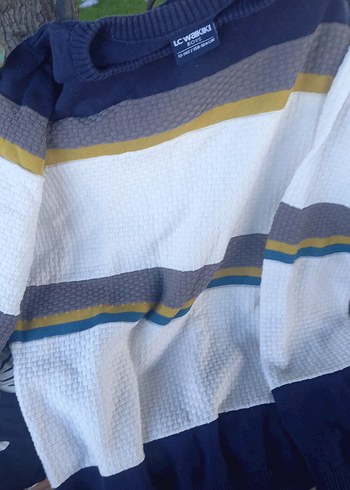 Çizgili Örgü Uzun Kollu Kazak - Görsel 2