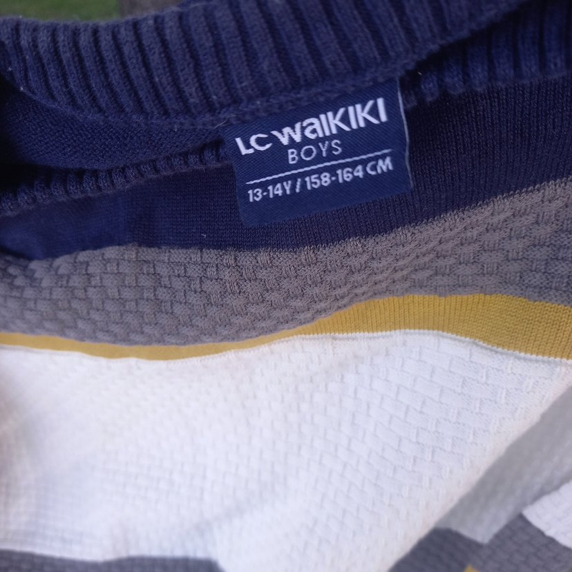 Çizgili Örgü Uzun Kollu Kazak - Görsel 3