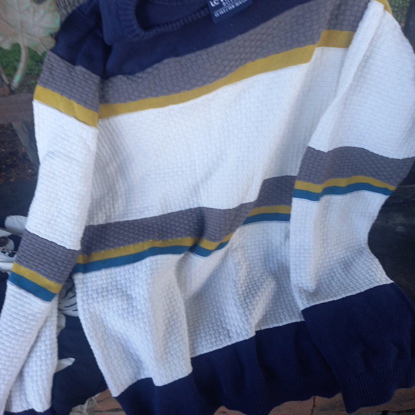 Çizgili Örgü Uzun Kollu Kazak - Görsel 4