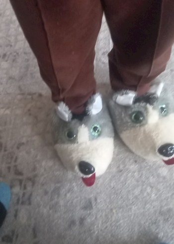 Peluş Gri Erkek Çocuk Ev Terliği - Görsel 6