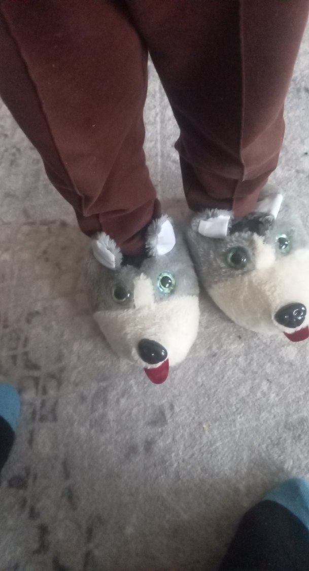 Peluş Gri Erkek Çocuk Ev Terliği - Görsel 5