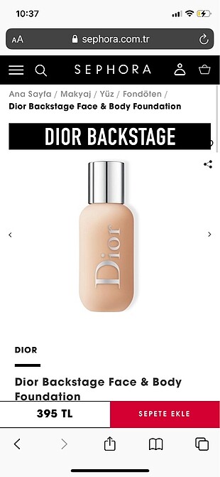  Beden Dior backstage fondoten