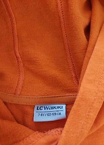 7 Yaş Beden turuncu Renk Kapüşonlu sweatshirt 