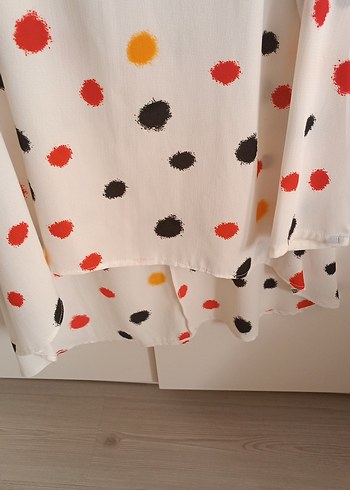 Puantiye Desenli Uzun Kollu Kadın Gömlek - Görsel 2