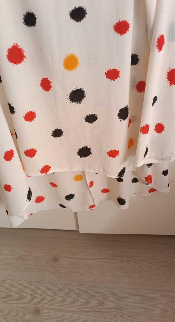 Puantiye Desenli Uzun Kollu Kadın Gömlek - Görsel 2