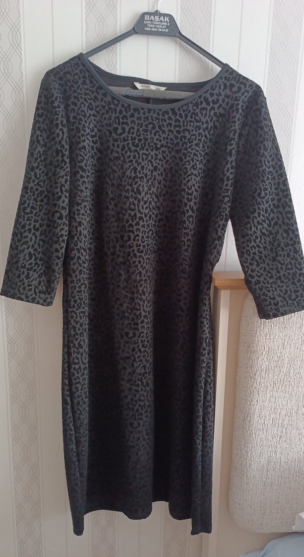 siyah midi elbise - Görsel 5