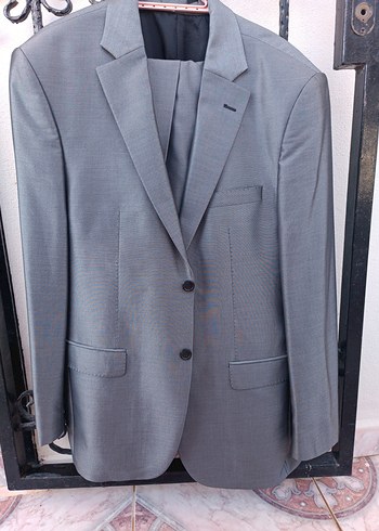 Gri Erkek Ceket Notch Yaka Regular Fit