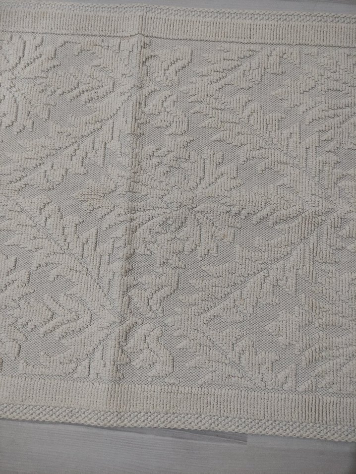 Nakışlı Beyaz Banyo Paspası Seti - Görsel 2