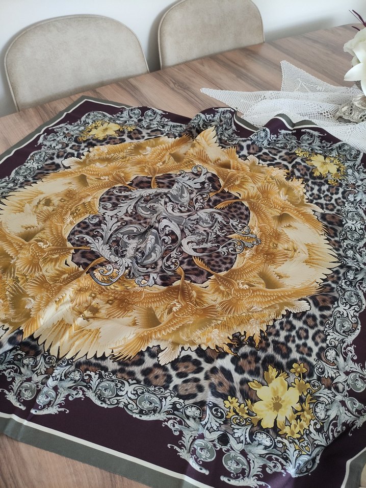 Bordo Bohem Etnik Desenli Kadın Fular - Görsel 3