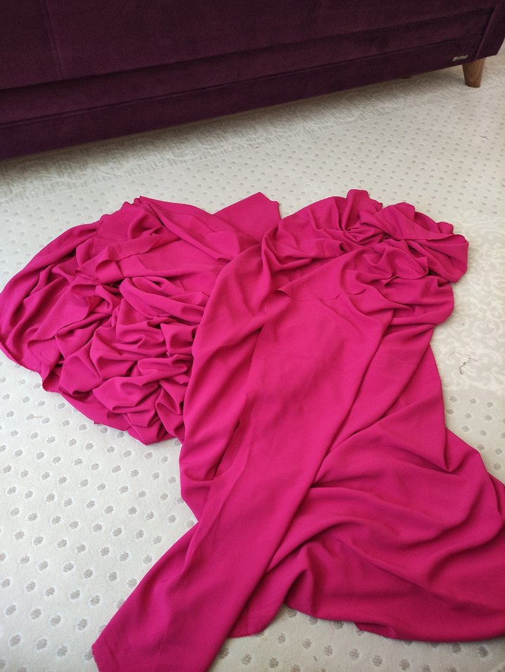 Kadın Pembei Kumaş  abiye elbise 4.5 m eni 1.5 m - Görsel 2