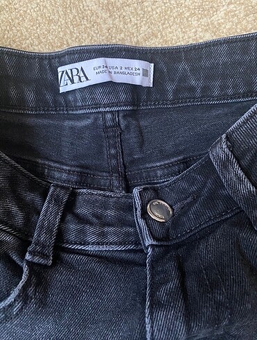 34 Beden siyah Renk Zara high rise mini flare jean