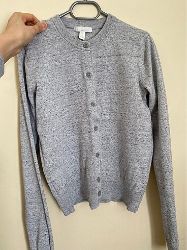 H&M kırçıllı gri basic hırka
