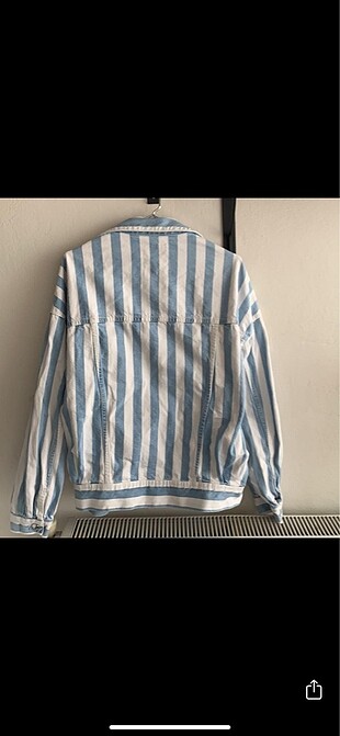 Pull and Bear Pull and Bear beyaz mavi kot ceket