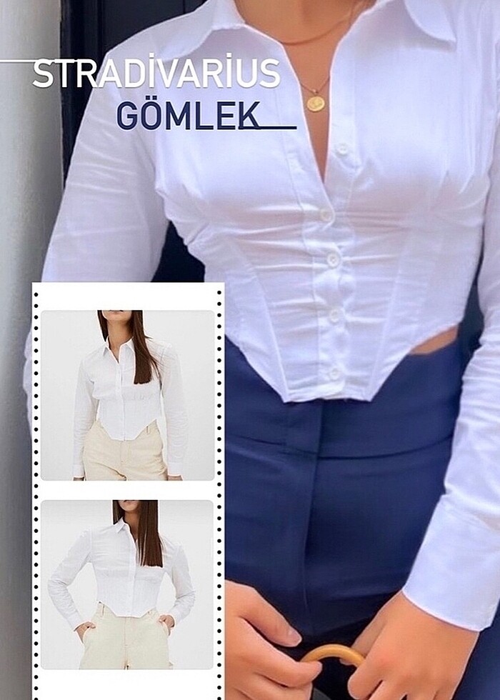 Stradivarius model korse gömlek - Görsel 2