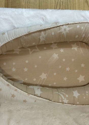Bej Yıldız Desenli Bebek Yatağı - Görsel 4