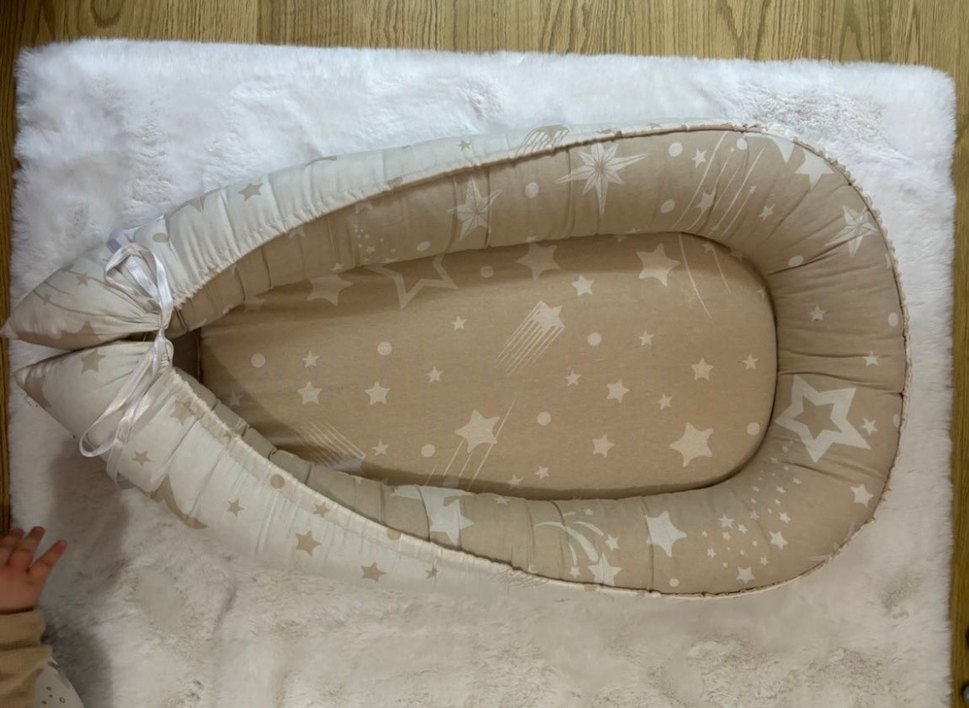 Bej Yıldız Desenli Bebek Yatağı - Görsel 4