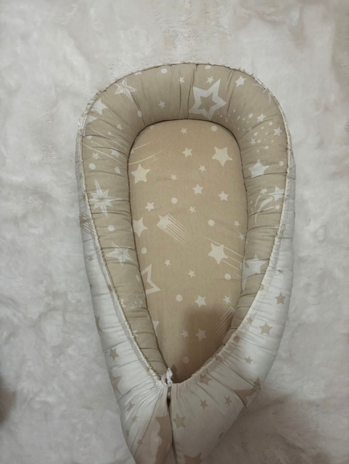 Bej Yıldız Desenli Bebek Yatağı - Görsel 2