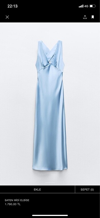 Zara Zara saten elbise