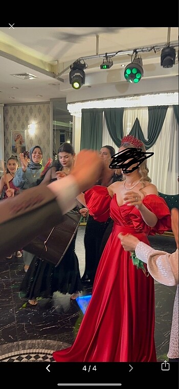 xs Beden kırmızı Renk Carmen abiye