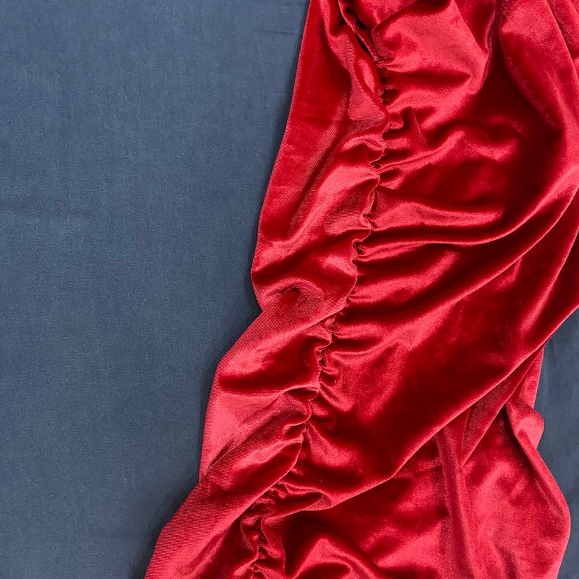 Kırmızı Drapeli Uzun Abiye Elbise - Görsel 3