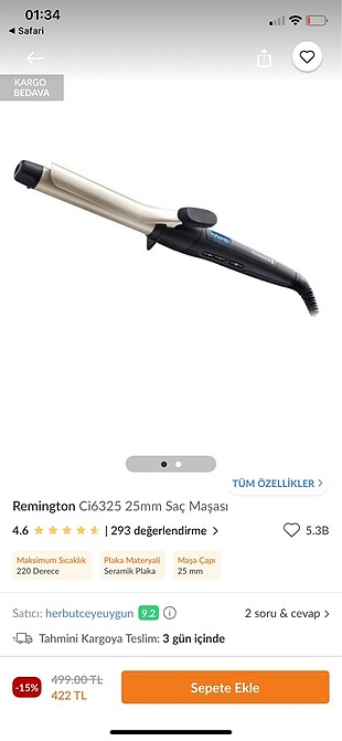 Remington Saç Maşası