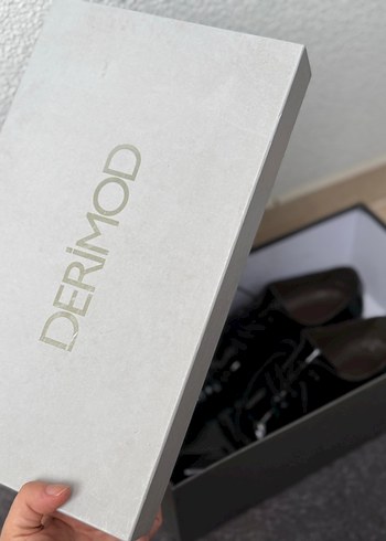 Derimod Siyah Parlak Ayakkabı Damatlık derimod