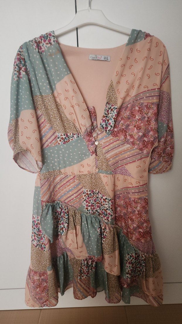 Bohem Çok Renkli mini  Elbise - Görsel 4