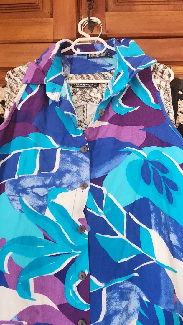 Düğmeli Mavi Bağlamalı Desenli Hamile Tunik - Görsel 5