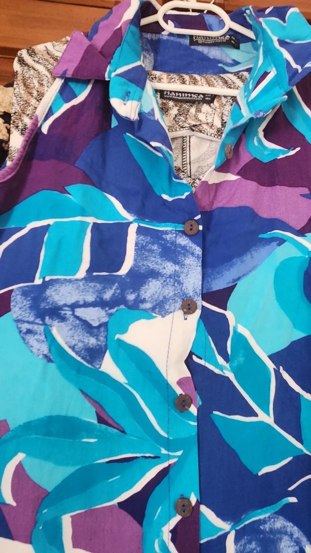 Düğmeli Mavi Bağlamalı Desenli Hamile Tunik - Görsel 2