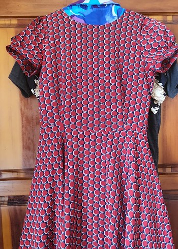 Kırmızı Pilili Uzun Hamile Eteği - Görsel 2