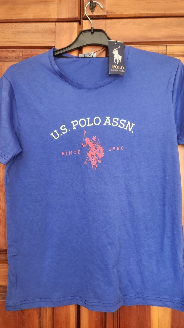 Mavi Baskılı Kısa Kollu Polo Tişört - Görsel 2