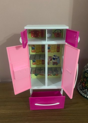  Beden pembe Renk My Happy Mutfak Seti Pembe Buzdolabı