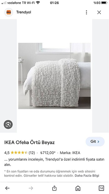 İKEA OFELYA ÖRTÜ