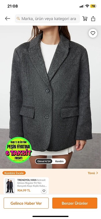 Kalın blazer ceket