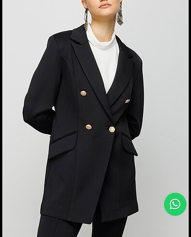 40 Beden siyah Renk Ghisa Blazer Ceket