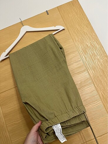 Pull and Bear Pull&Bear Yeşil Keten Pantolon