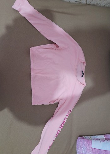 Kız Çocuk Pembe Uzun Kollu Dar Kesim Tişört - Görsel 2