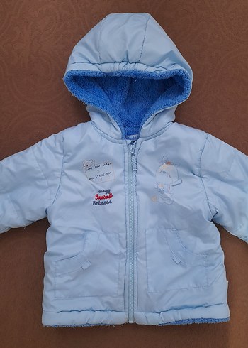 Mavi Kapüşonlu Erkek Çocuk Mont - Görsel 3