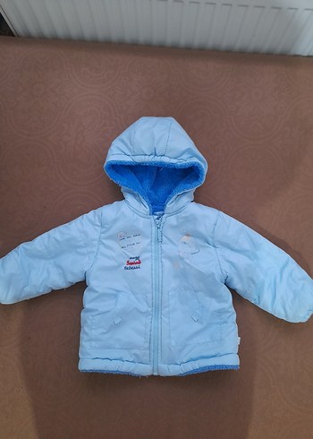 Mavi Kapüşonlu Erkek Çocuk Mont - Görsel 2