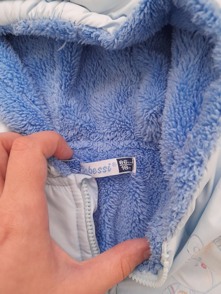 Mavi Kapüşonlu Erkek Çocuk Mont - Görsel 5