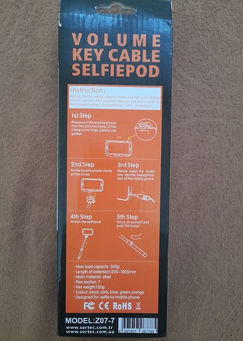 Sertec Renkli Selfie Çubuğu ve Tripod - Görsel 3