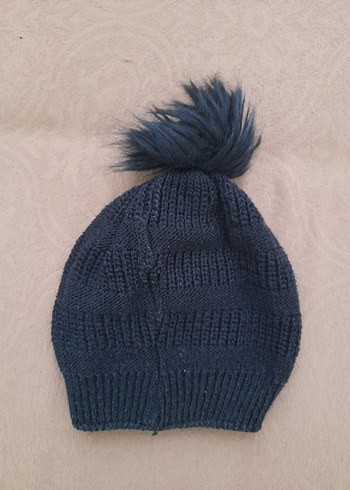 Kadın siyah Örgü Bere Ponponlu - Görsel 4