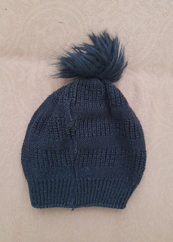 Kadın siyah Örgü Bere Ponponlu - Görsel 3