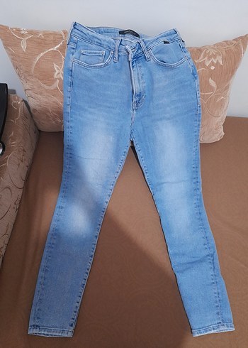 Kadın Mavi Denim Normal Boy Pantolon - Görsel 2