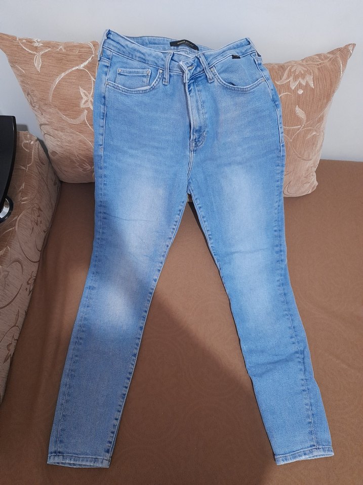 Kadın Mavi Denim Normal Boy Pantolon - Görsel 3