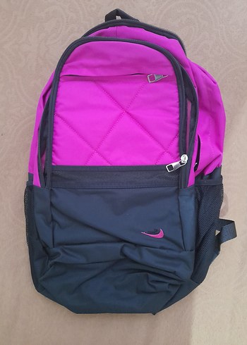 Fermuarlı Pembe Siyah Kadın Sırt Çantası - Görsel 3