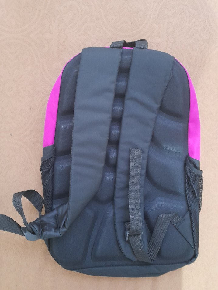 Fermuarlı Pembe Siyah Kadın Sırt Çantası - Görsel 4