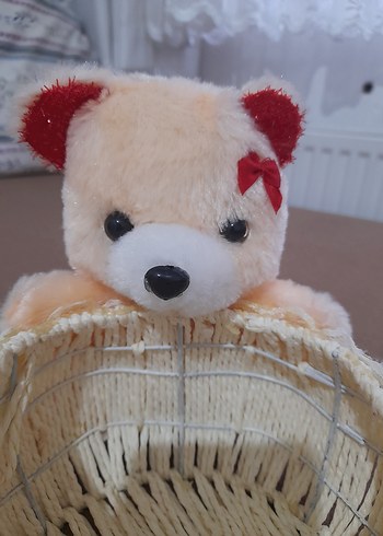 Krem Renkli Peluş Oyuncak Ayı Sepetli az kullanıldı - Görsel 5